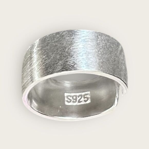 Thumb ring adjustable size, stamped .925 - Picture 5 of 9